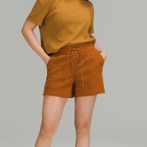 Lululemon Loungeful High Rise Fleece Shorts 4” In Butternut Brown Size 8